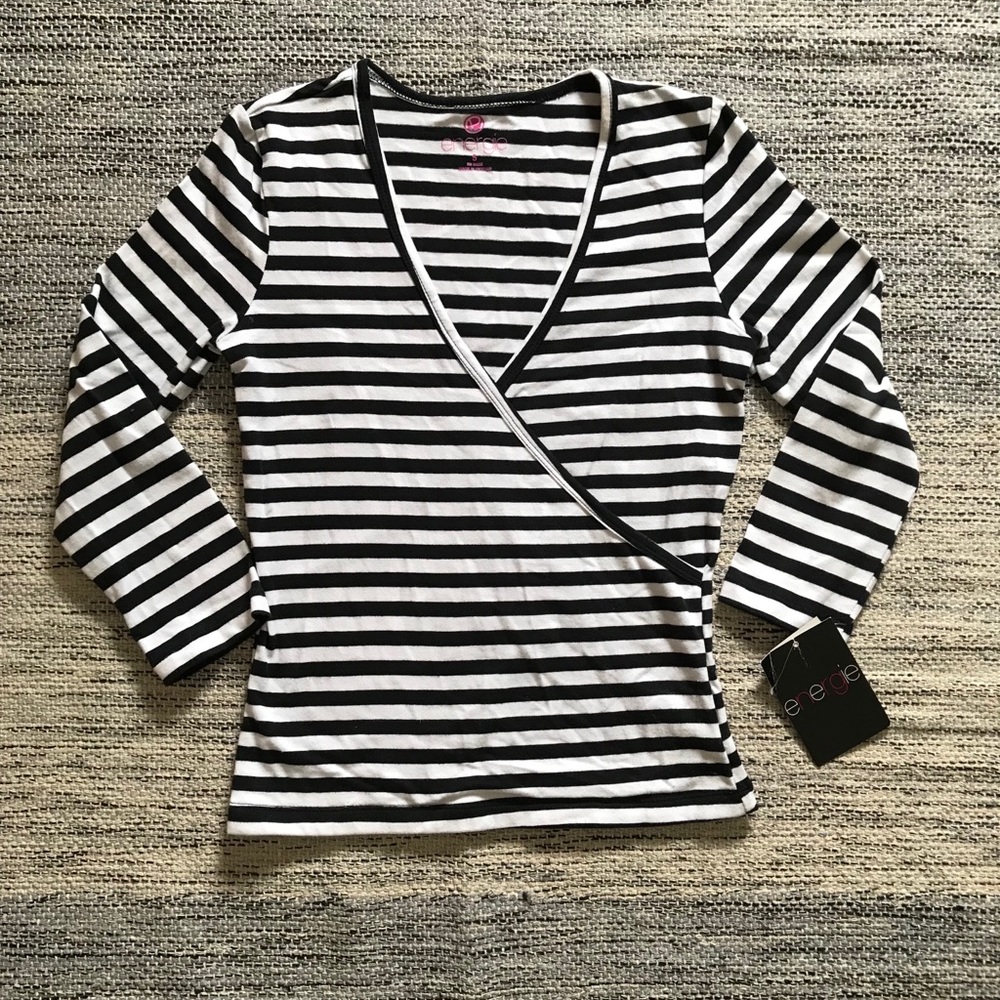 Energie 3/4 sleeve striped top